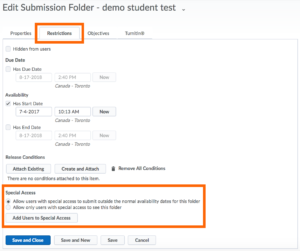 access special allowing technology assignment restrictions heading tab users under